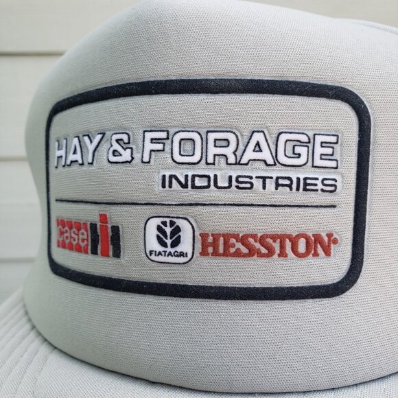 New Vintage Hay & Forage Industries Hesston Case Fiatagri Trucker Snapback‎ Hat - Picture 6 of 10